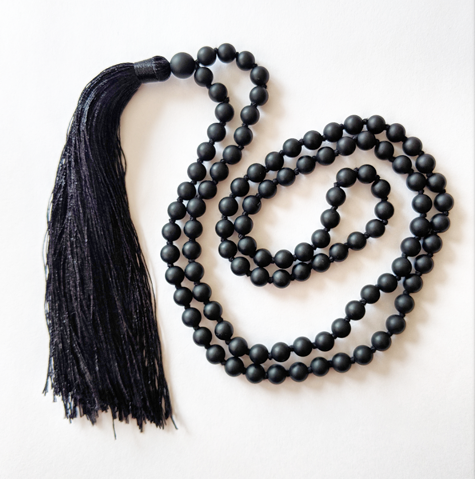 Mala Style Black Onyx Necklace