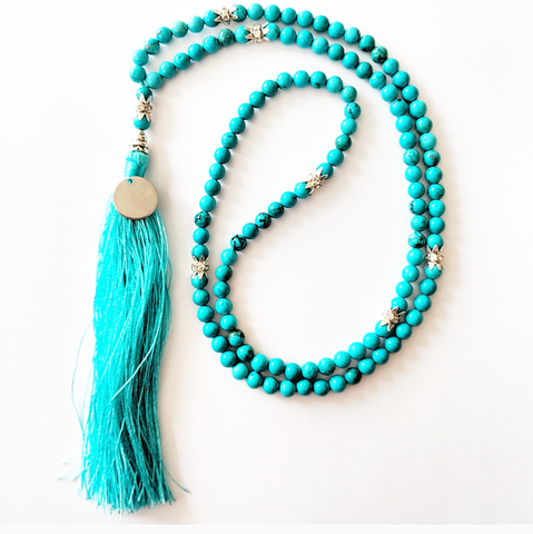 Mala Style Green Turquoise Necklace