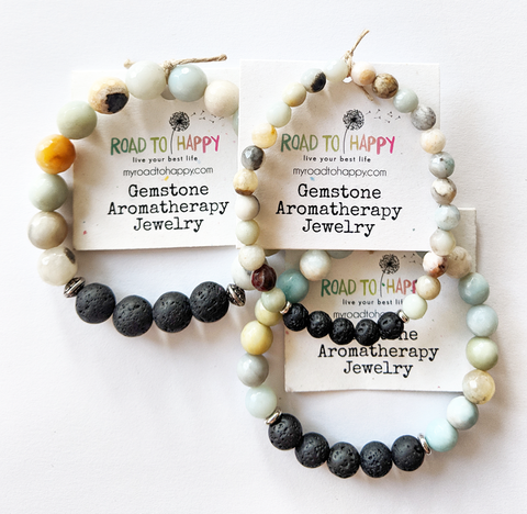 Aromatherapy Bracelet - Faceted Amazonite