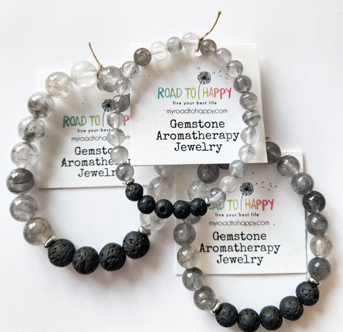 Aromatherapy Bracelet - Grey Cloud Quartz