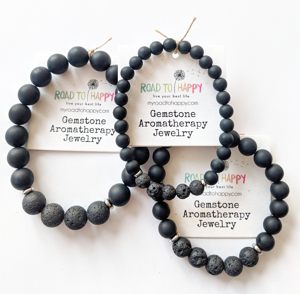 Aromatherapy Bracelet - Black Onyx (Matte)