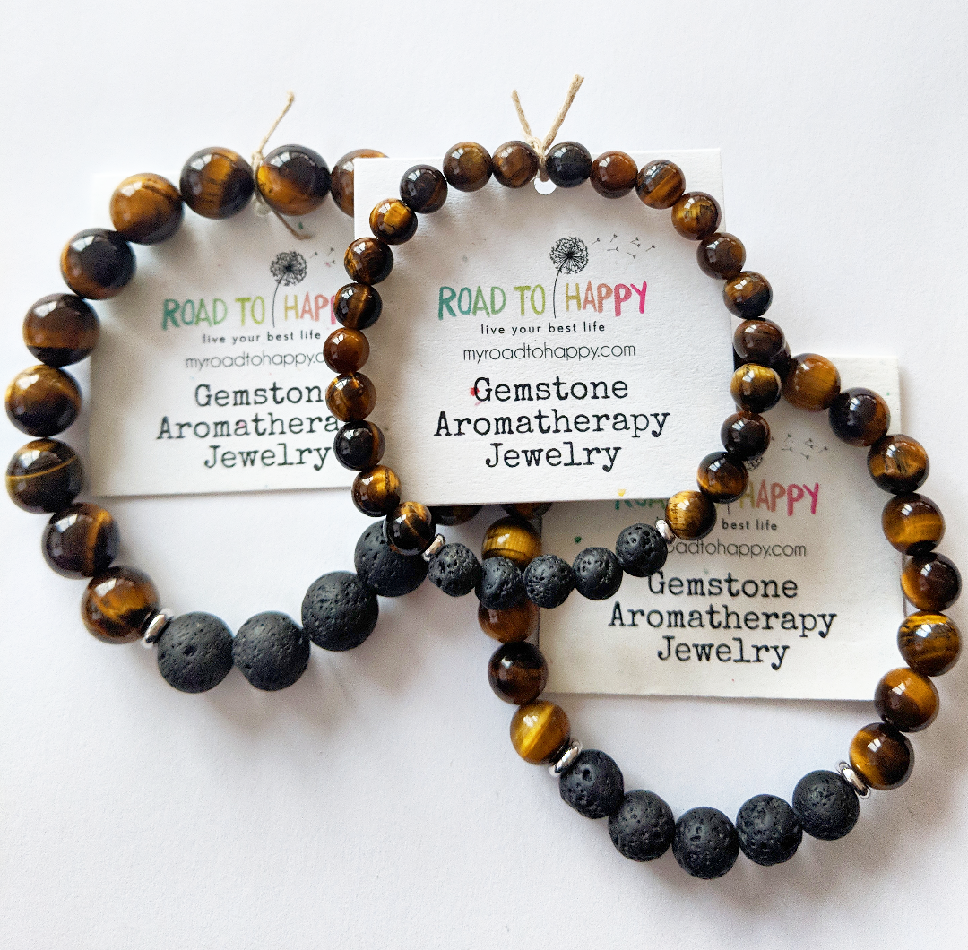 Aromatherapy Bracelet Tigers Eye Road to Happy